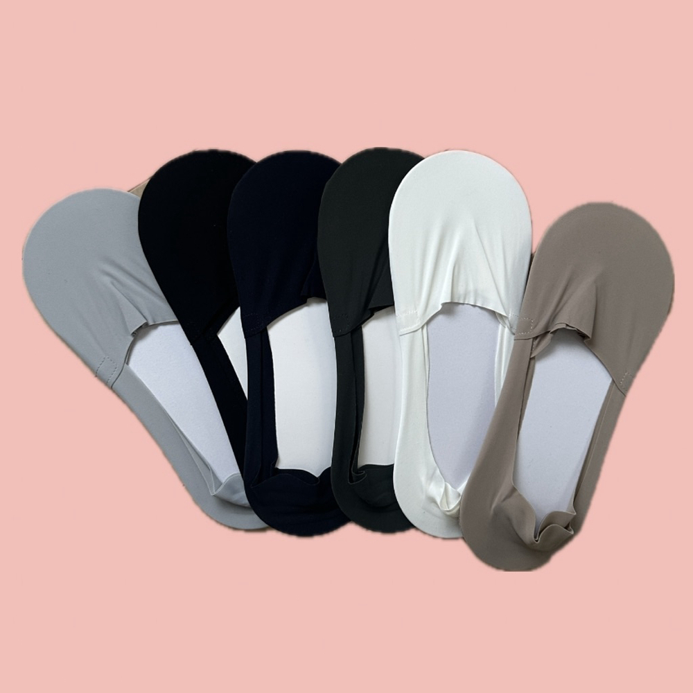 Seamless No Show Ankle Socks Set 6 Pack – Padded Sole Neutral Colors